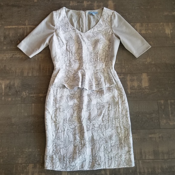 ANTONIO MELANI Dresses & Skirts - ☀️3/$25 Antonio Melani White Silver Floral Dress